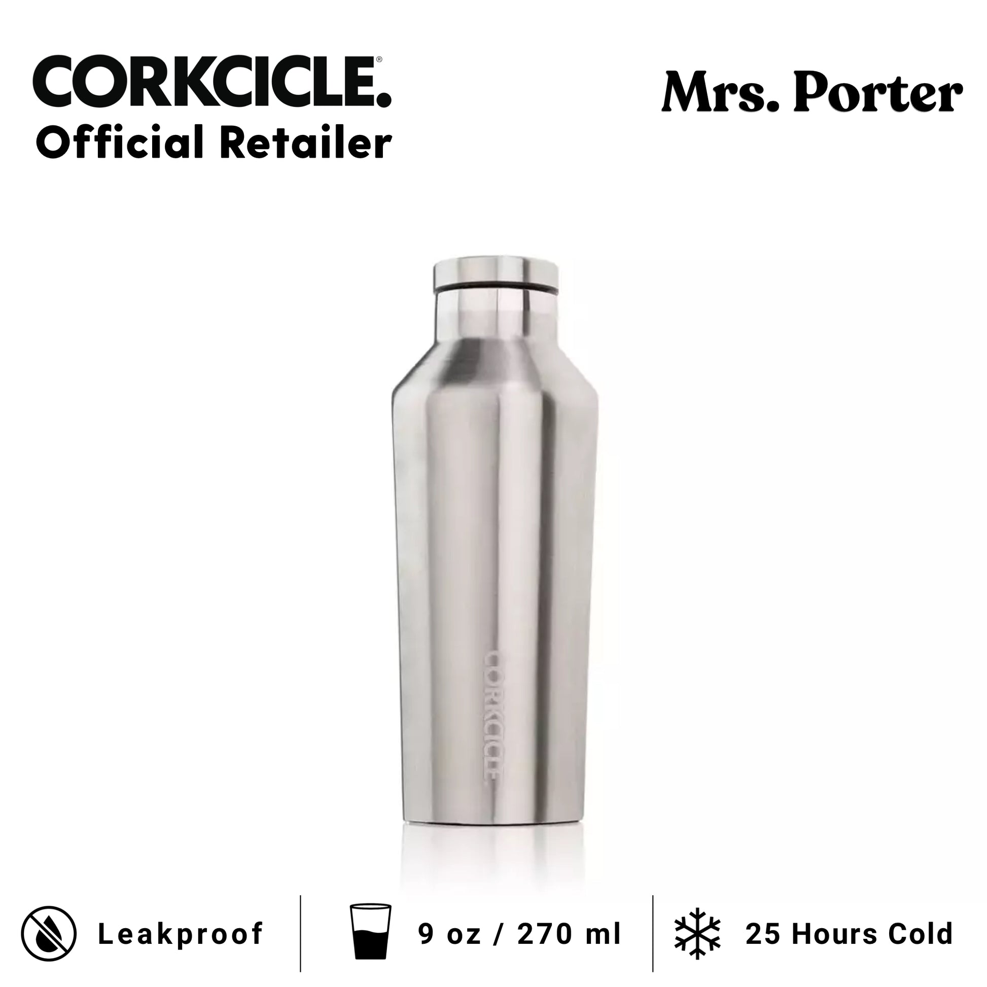 CORKCICLE Canteen 9oz Stainless Water Bottles - Mrs. Porter