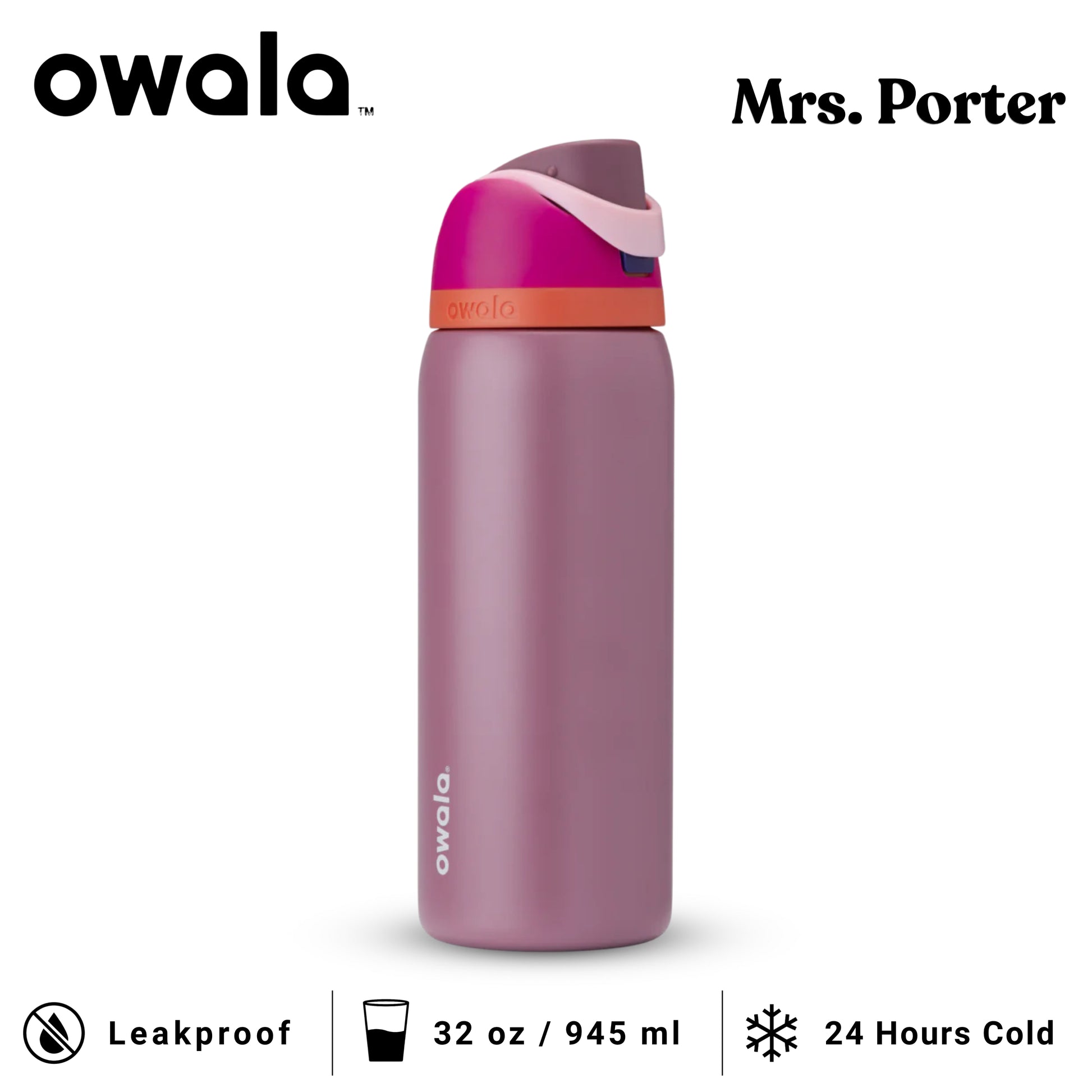 Owala FreeSip 32-Ounce (945ml) Insulated Stainless-Steel Water Bottle - Mrs. Porter