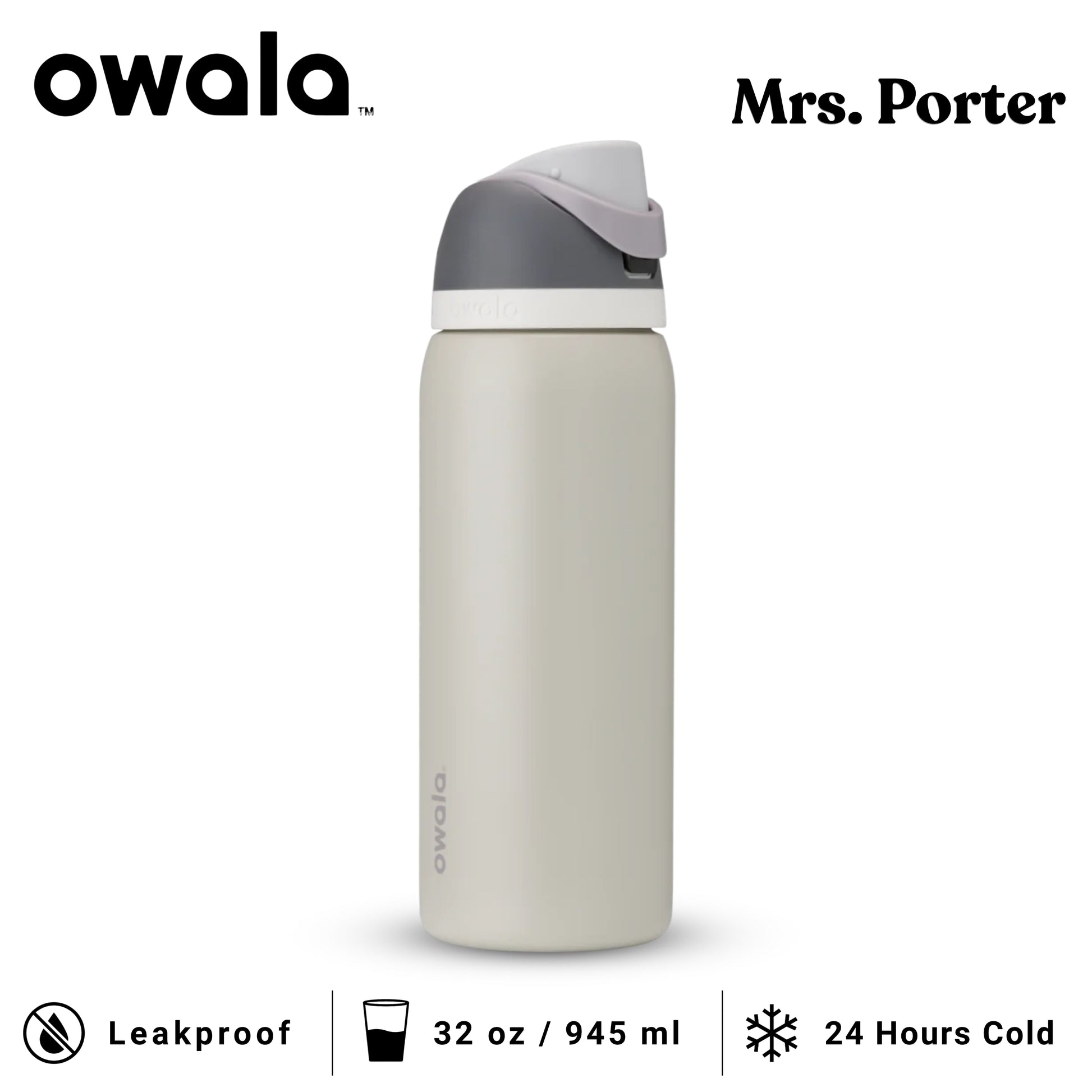 Owala FreeSip 32-Ounce (945ml) Insulated Stainless-Steel Water Bottle - Mrs. Porter