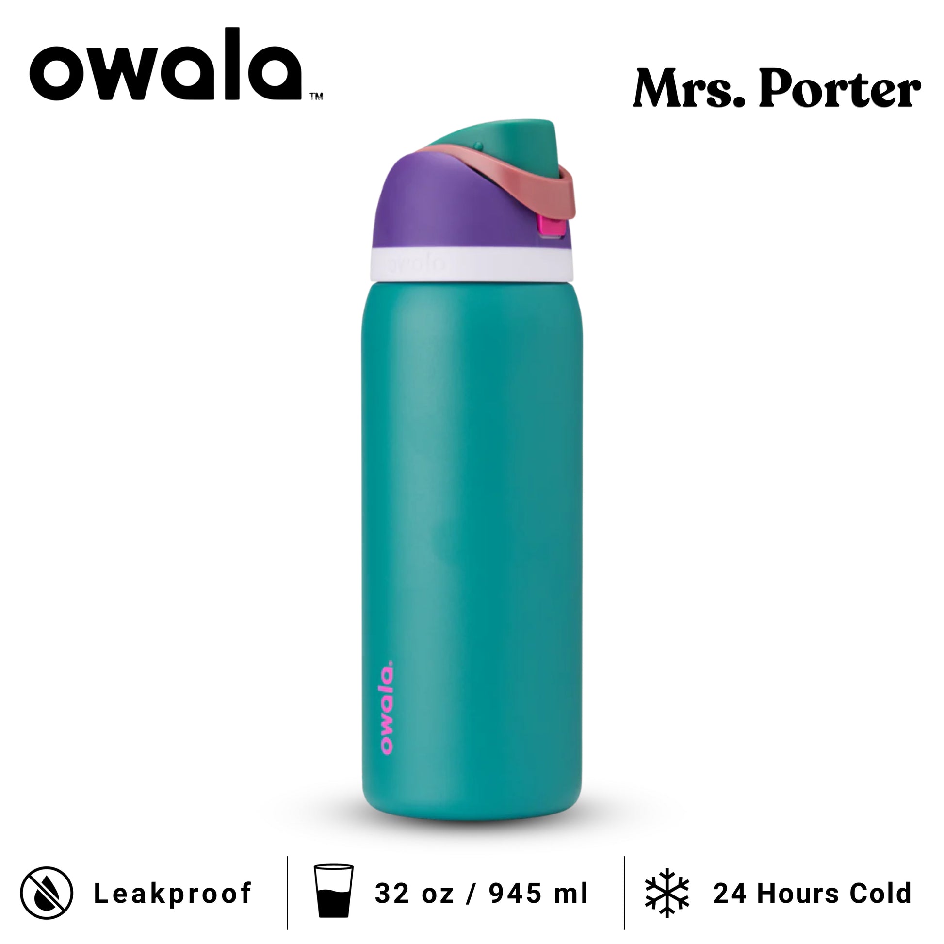 Owala FreeSip 32-Ounce (945ml) Insulated Stainless-Steel Water Bottle - Mrs. Porter