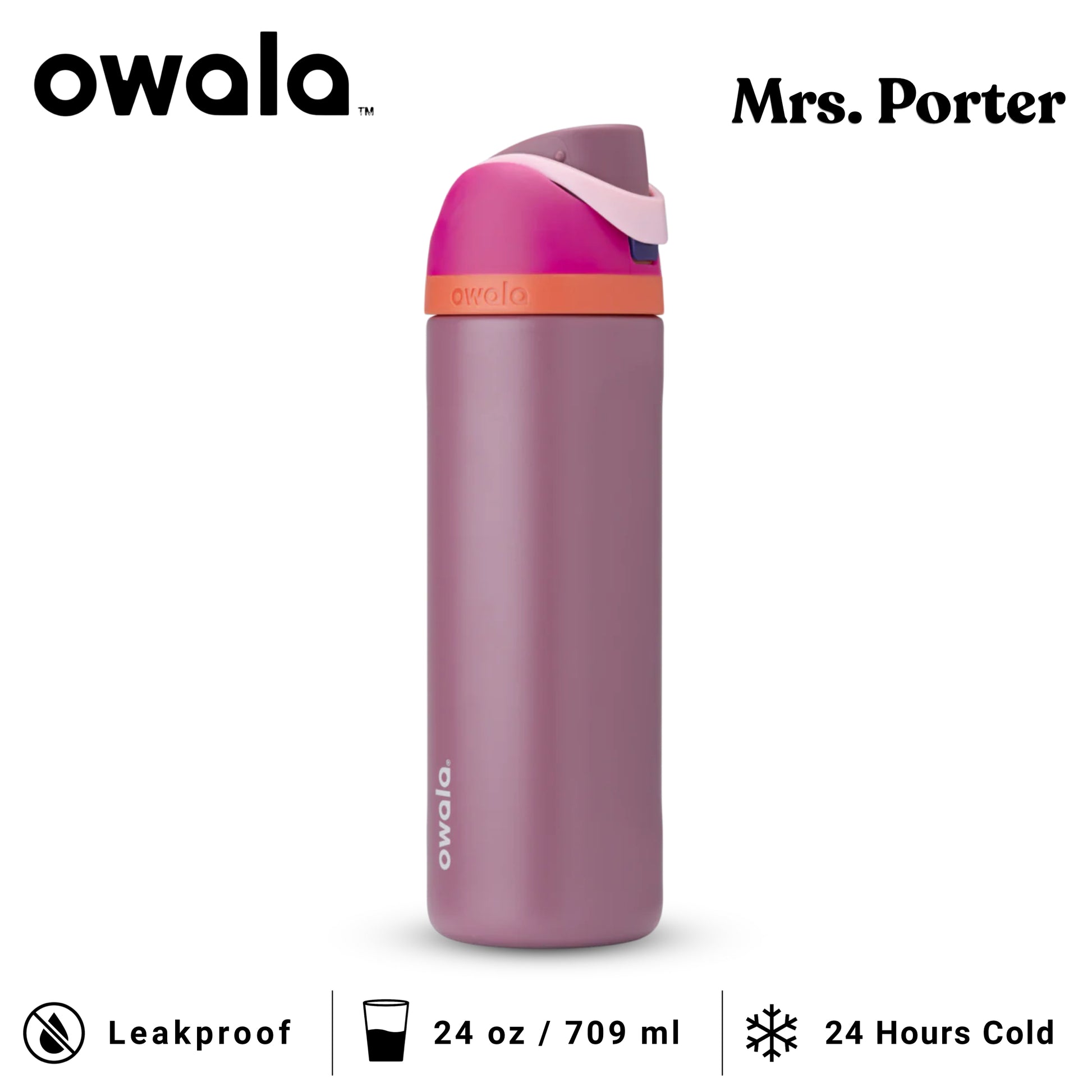 Owala FreeSip 24-Ounce (709ml) Insulated Stainless-Steel Water Bottle - Mrs. Porter