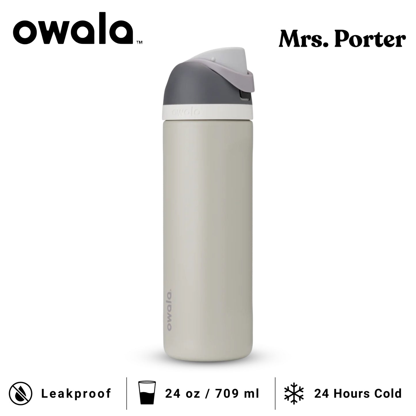 Owala FreeSip 24-Ounce (709ml) Insulated Stainless-Steel Water Bottle - Mrs. Porter