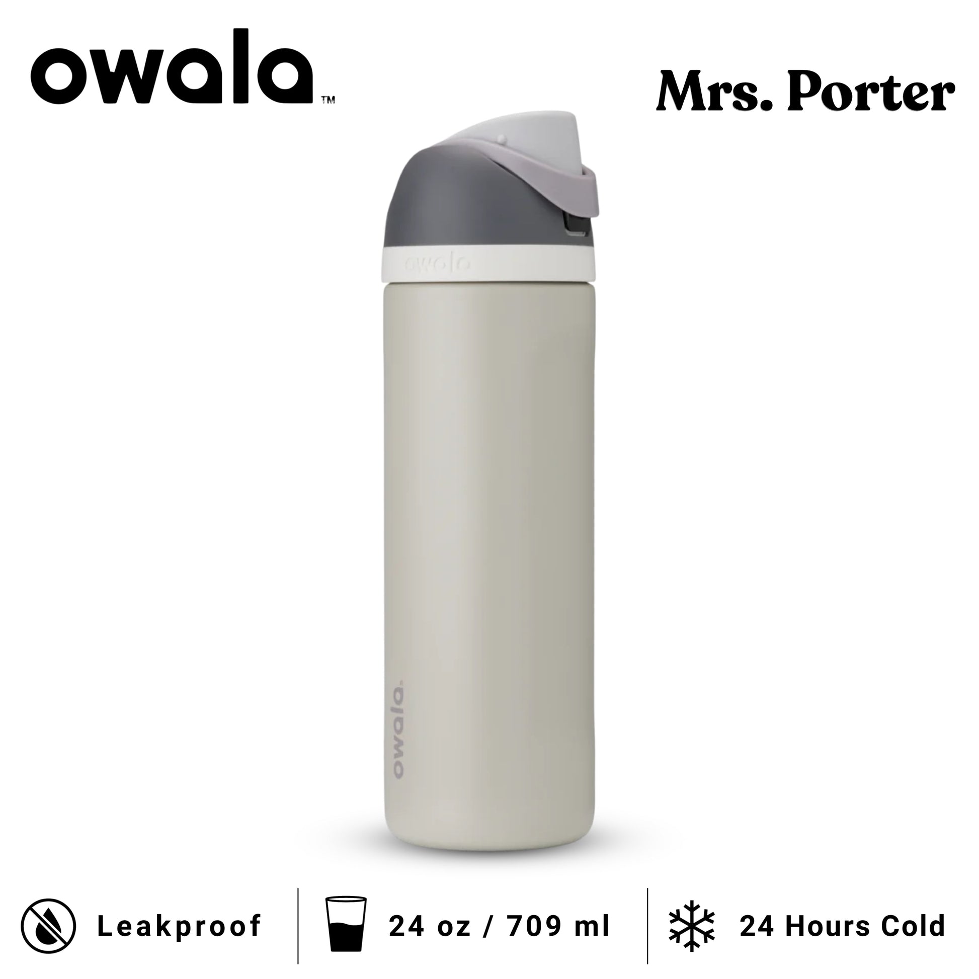 Owala FreeSip 24-Ounce (709ml) Insulated Stainless-Steel Water Bottle - Mrs. Porter
