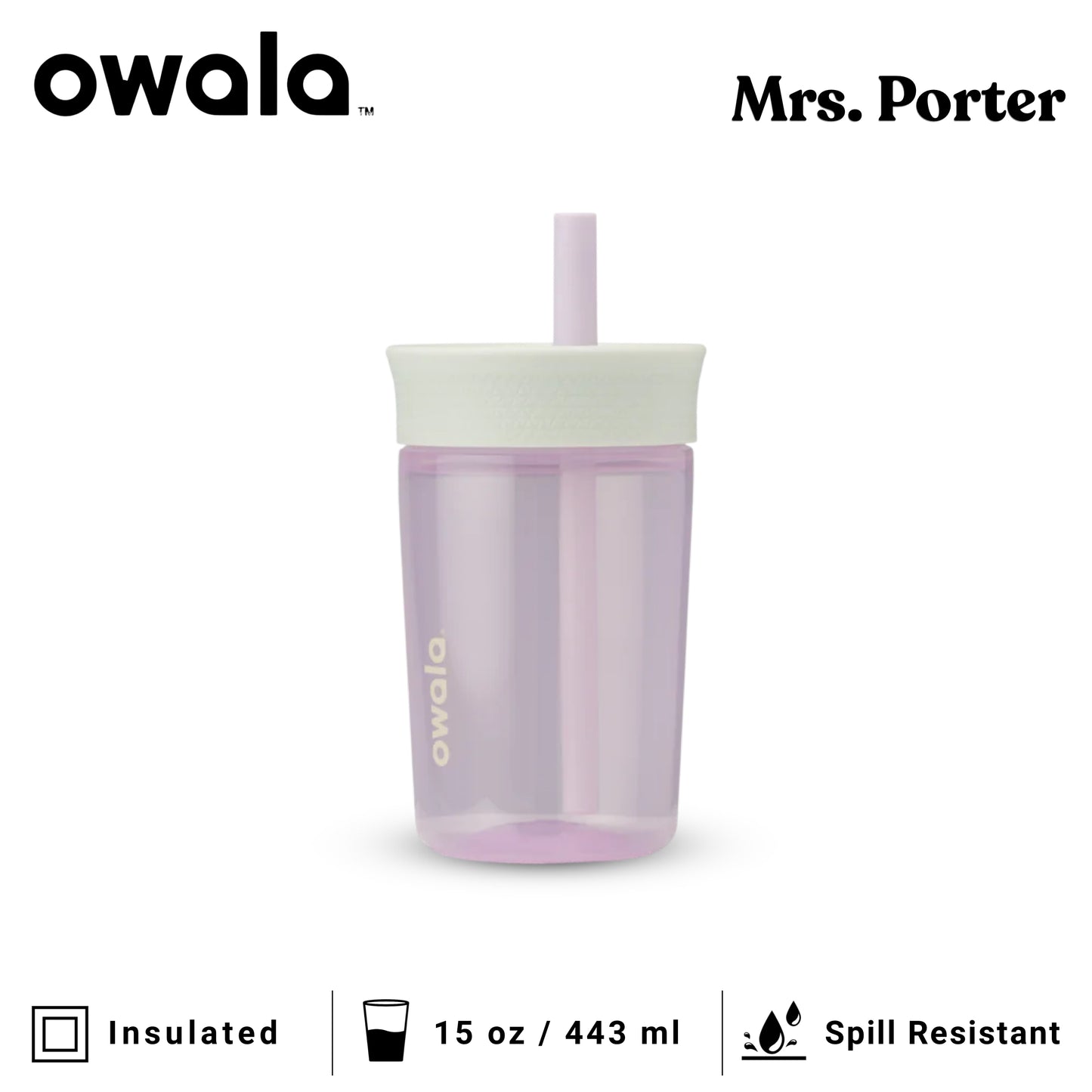 Owala Kids 15oz (443ml) Insulation BPA-Free Plastic Tumbler - Mrs. Porter