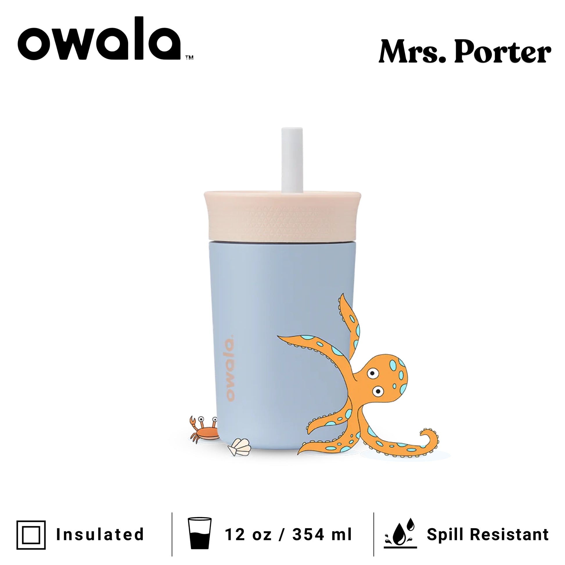 Owala Kids 12oz (354ml) Insulated Stainless Steel Tumbler - Mrs. Porter