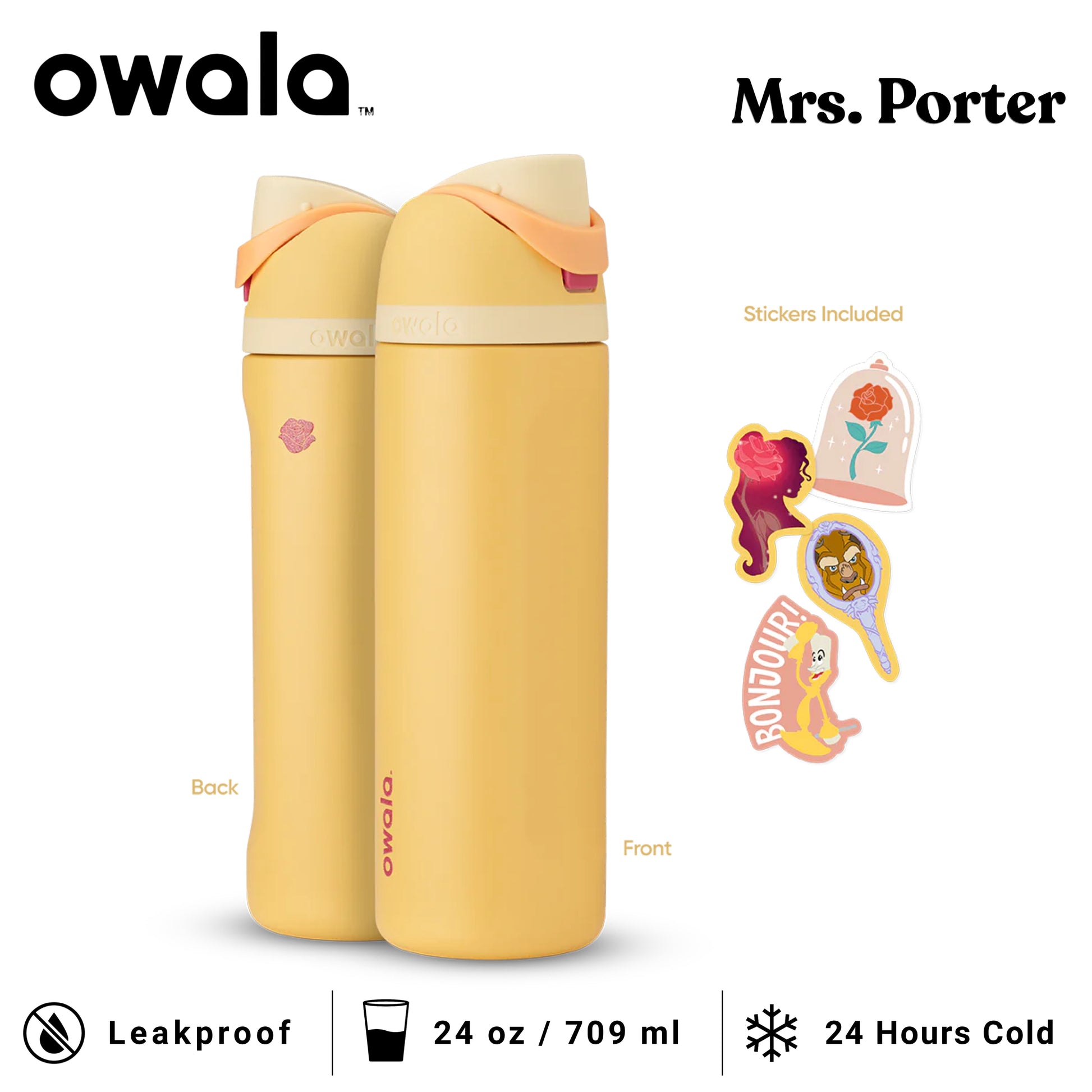 Owala FreeSip 24-Ounce (709ml) Insulated Stainless-Steel Water Bottle - Mrs. Porter