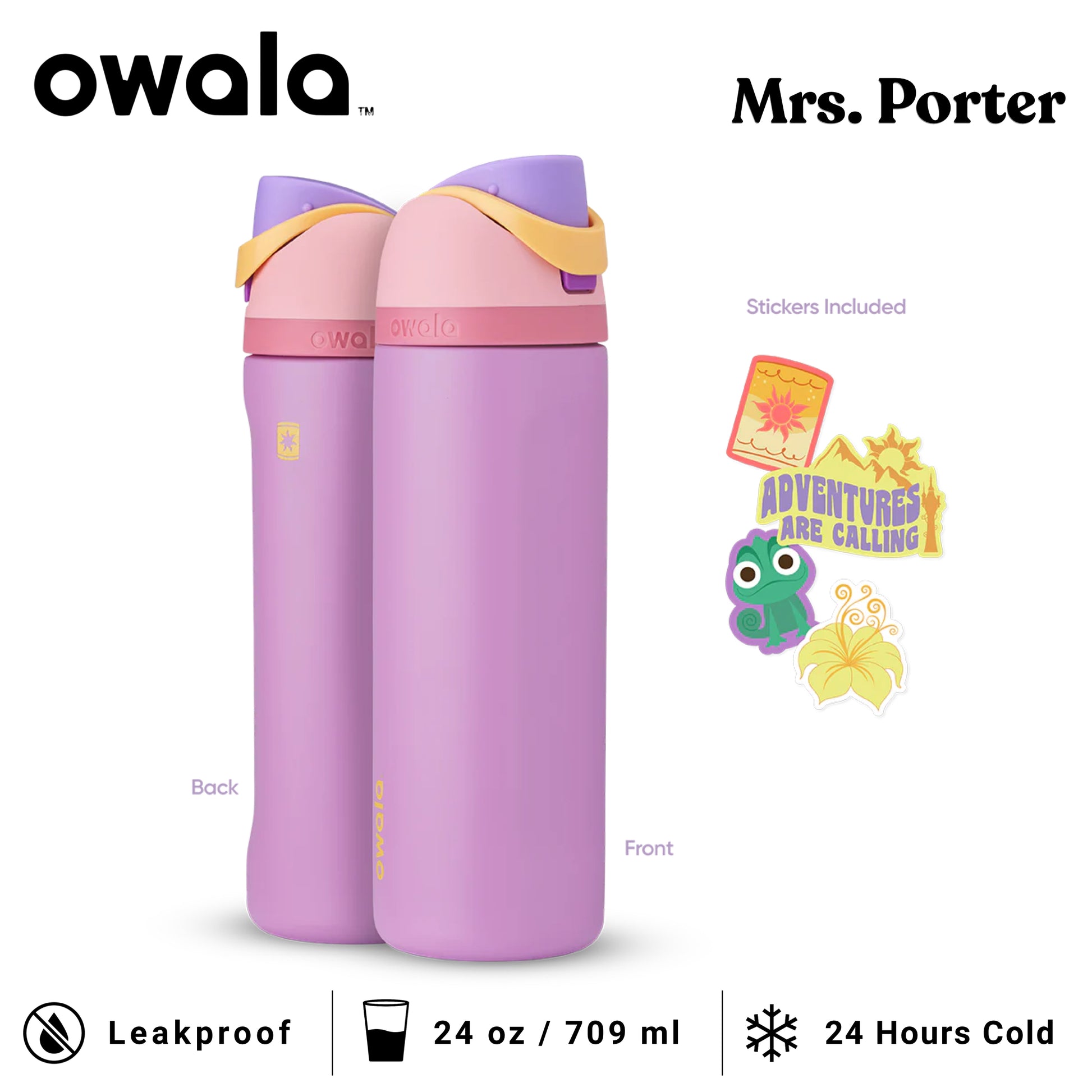 Owala FreeSip 24-Ounce (709ml) Insulated Stainless-Steel Water Bottle - Mrs. Porter