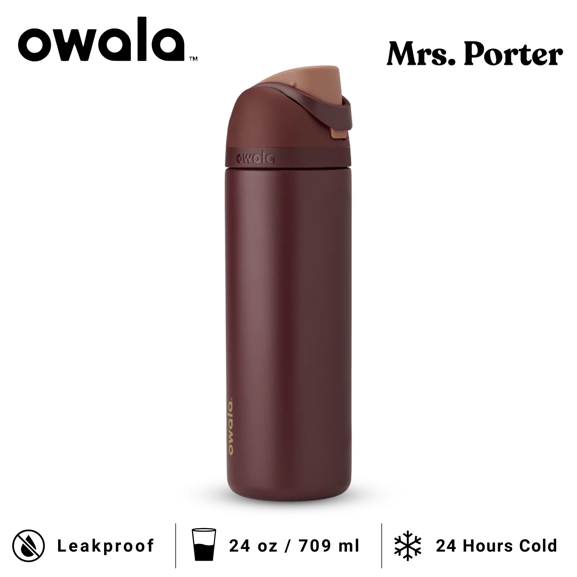 Owala FreeSip 24-Ounce (709ml) Insulated Stainless-Steel Water Bottle - Mrs. Porter