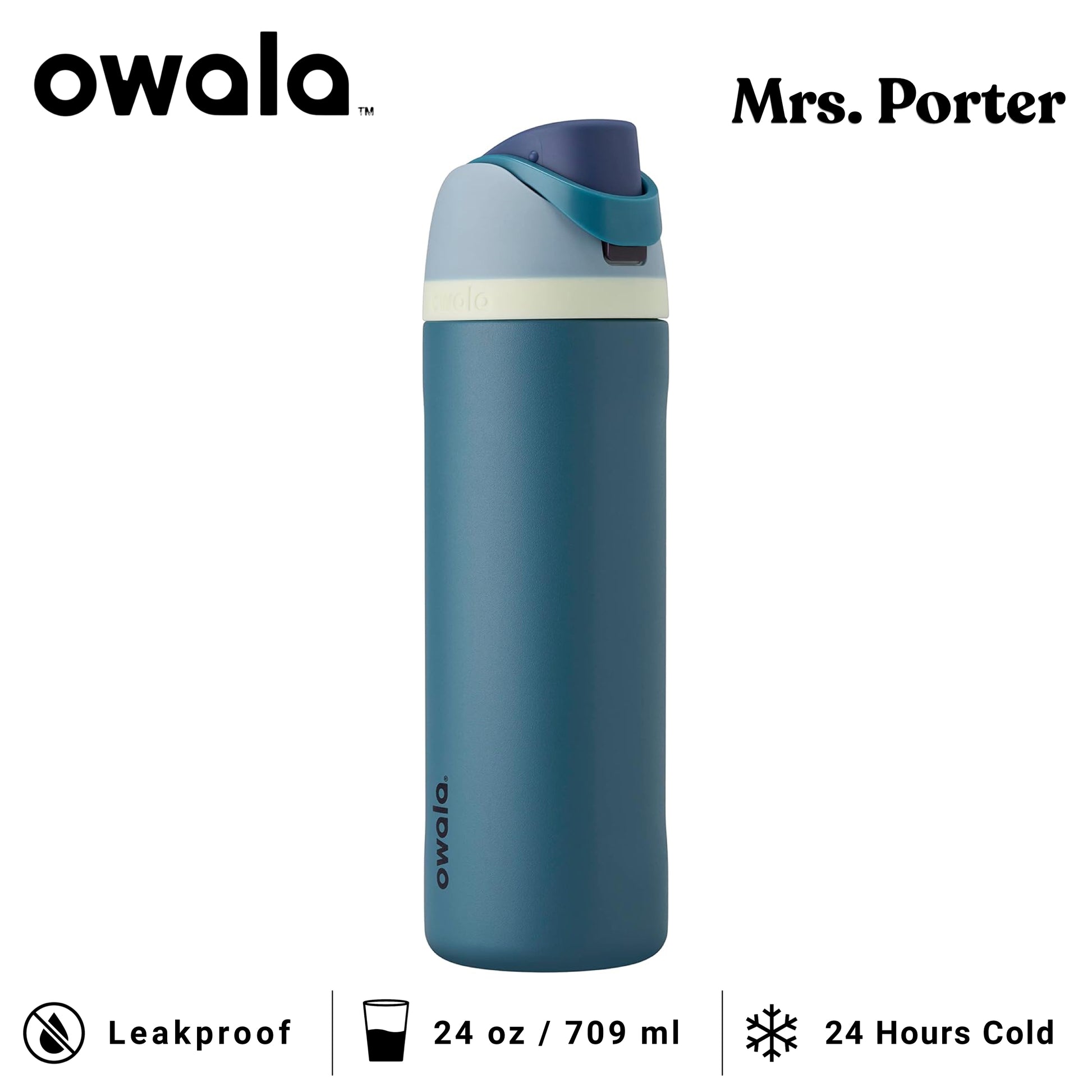 Owala FreeSip 24-Ounce (709ml) Insulated Stainless-Steel Water Bottle - Mrs. Porter