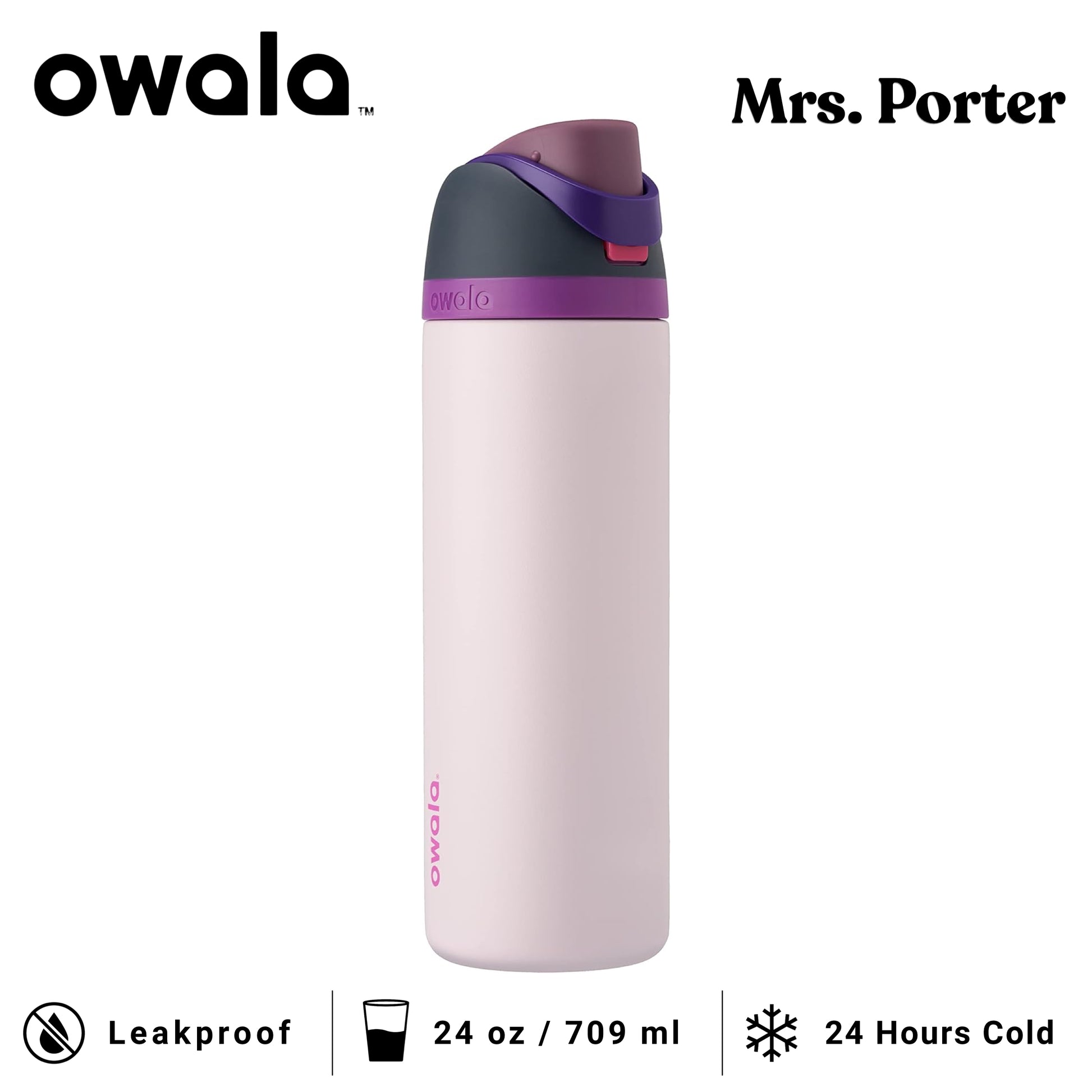 Owala FreeSip 24-Ounce (709ml) Insulated Stainless-Steel Water Bottle - Mrs. Porter