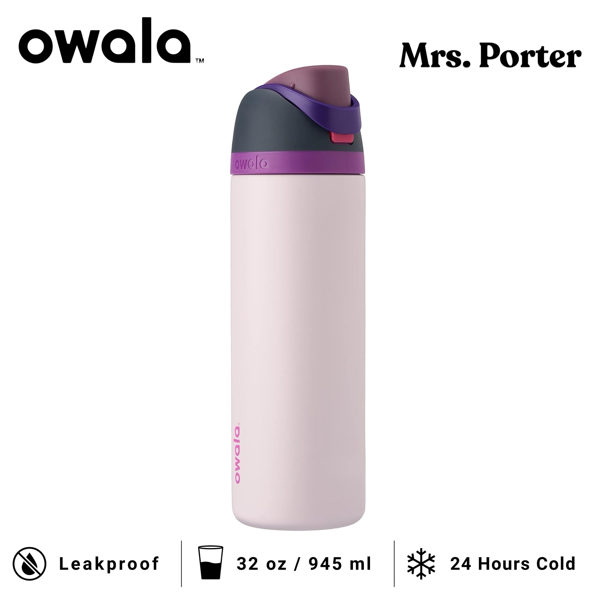 Owala FreeSip 32-Ounce (945ml) Insulated Stainless-Steel Water Bottle - Mrs. Porter