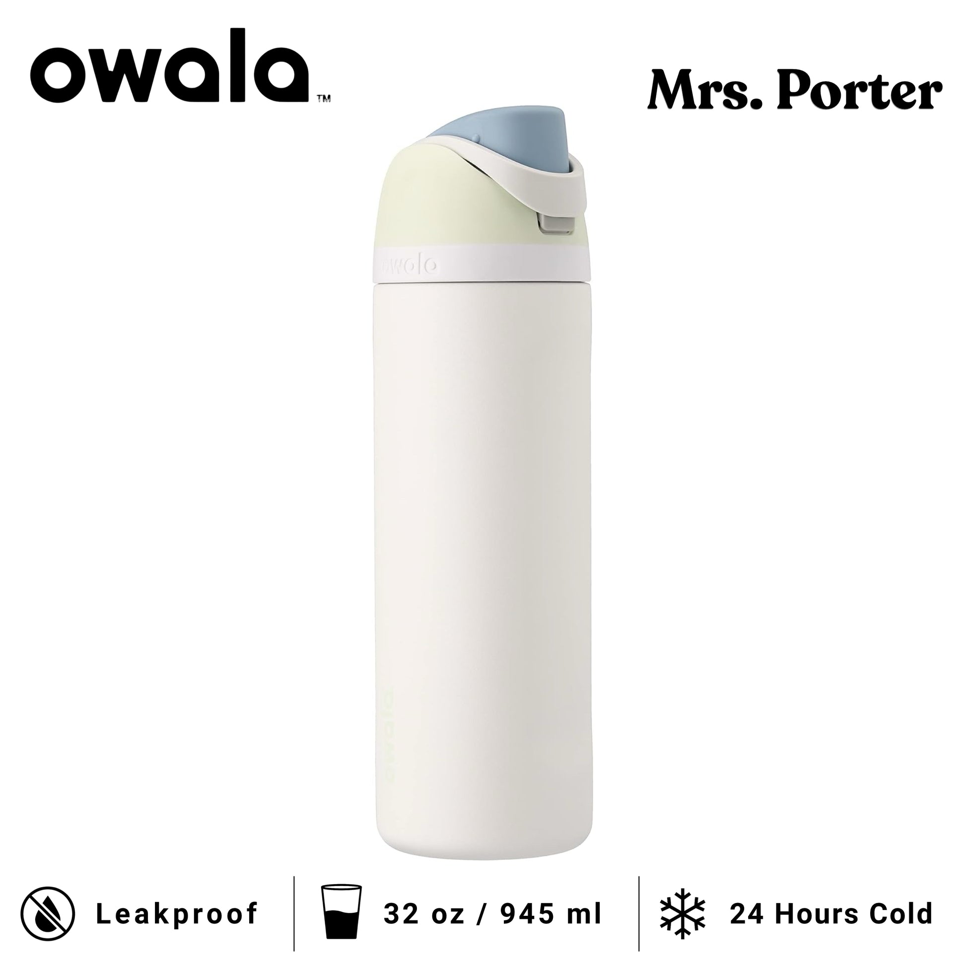 Owala FreeSip 32-Ounce (945ml) Insulated Stainless-Steel Water Bottle - Mrs. Porter