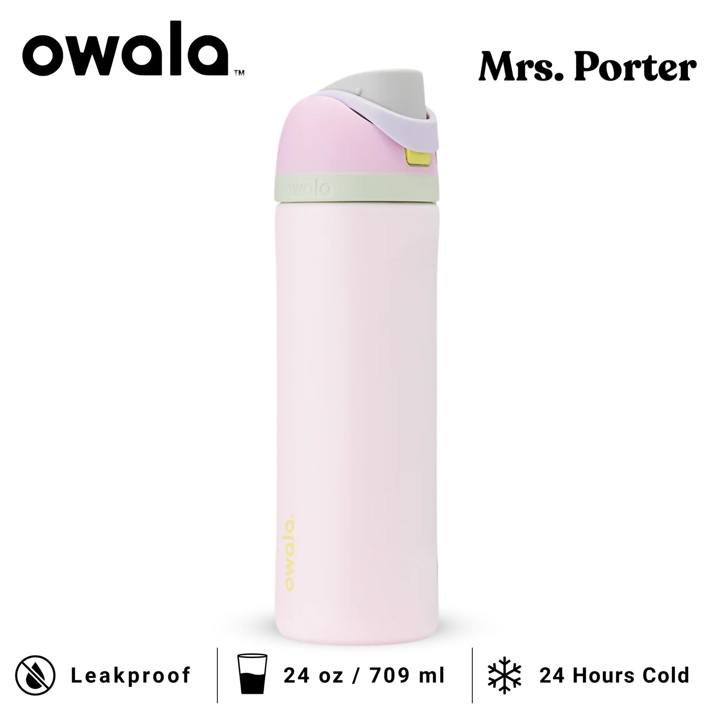 Owala FreeSip 24-Ounce (709ml) Insulated Stainless-Steel Water Bottle - Mrs. Porter