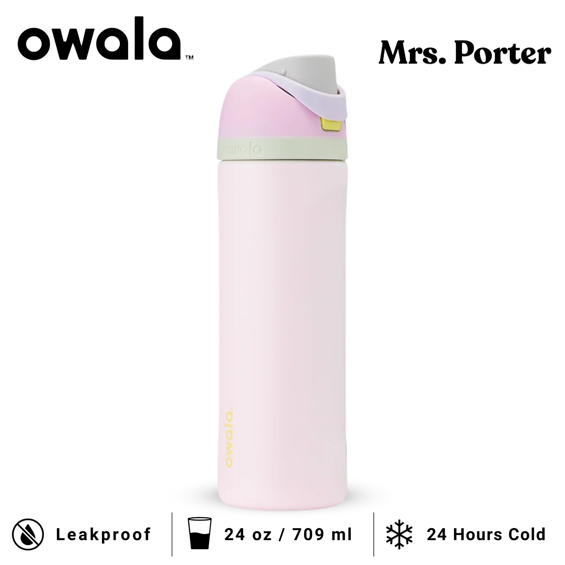 Owala FreeSip 24-Ounce (709ml) Insulated Stainless-Steel Water Bottle - Mrs. Porter