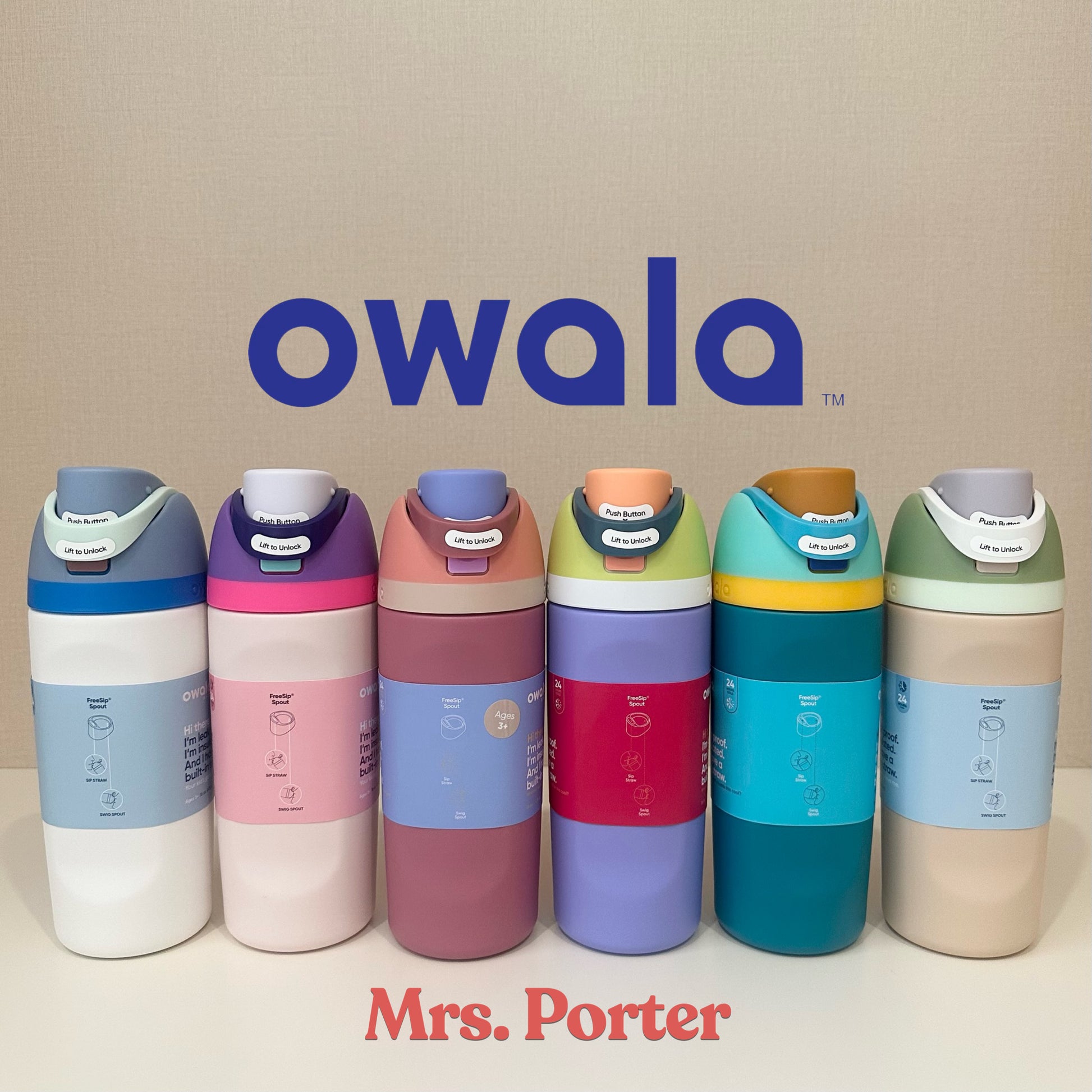 Owala Kids FreeSip 16oz (475ml) Insulated Stainless-Steel Water Bottle - Mrs. Porter