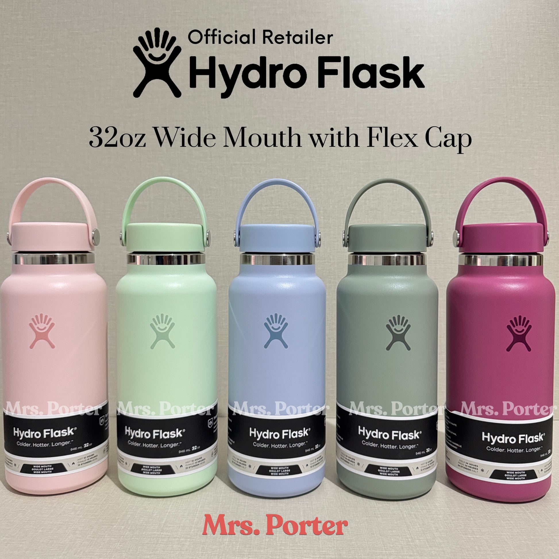 Hydro Flask Tumbler 32oz (946mL) Wide Mouth with Flex Cap - Mrs. Porter