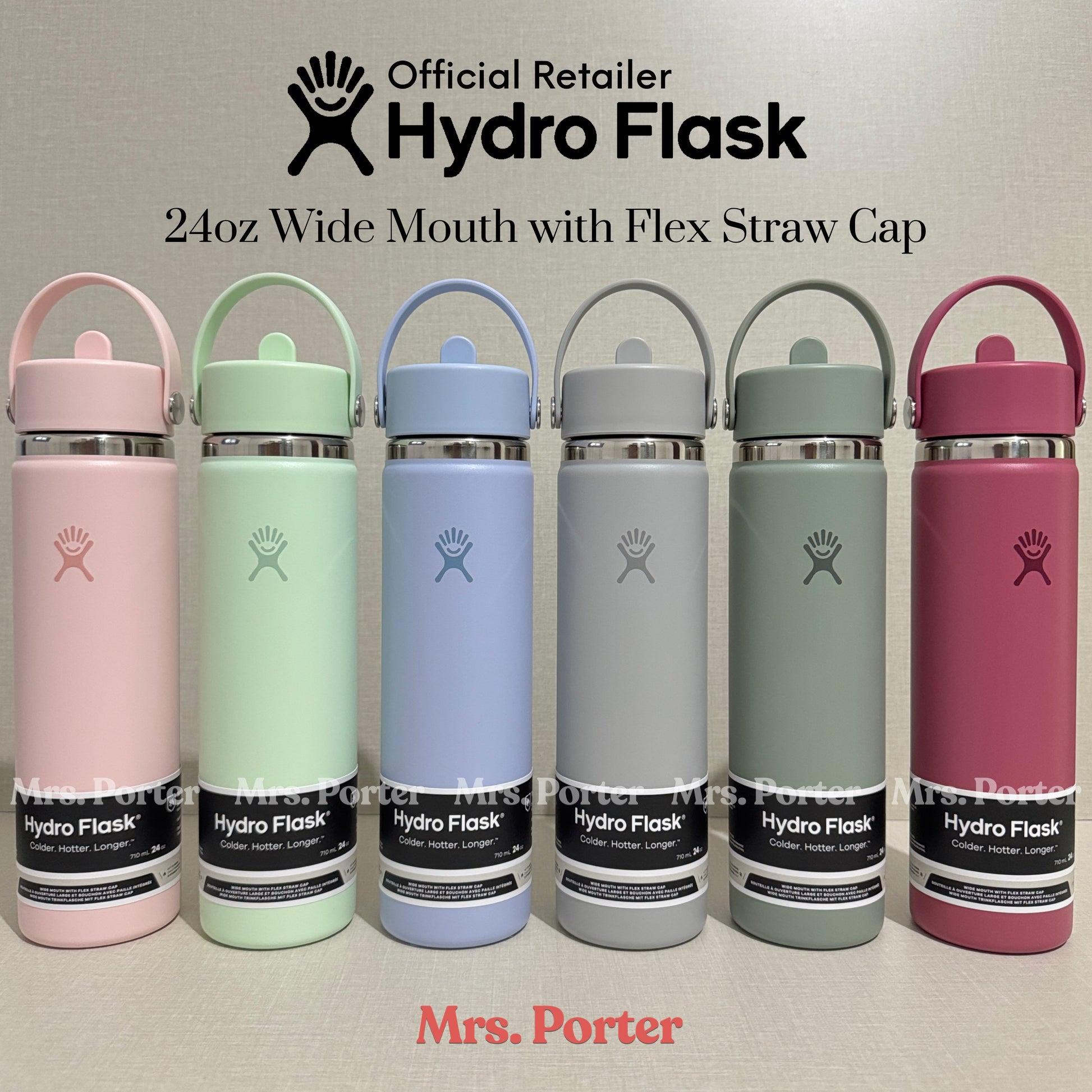 Hydro Flask Tumbler 24oz (710ml) Wide Mouth with Flex Straw Cap - Mrs. Porter