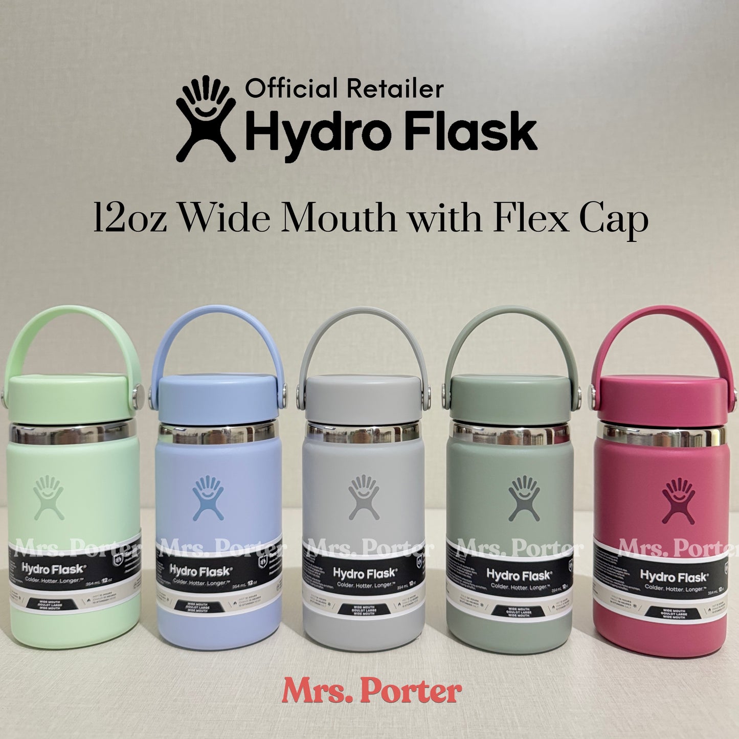 Hydro Flask Tumbler 12oz (354ml) Wide Mouth with Flex Cap - Mrs. Porter