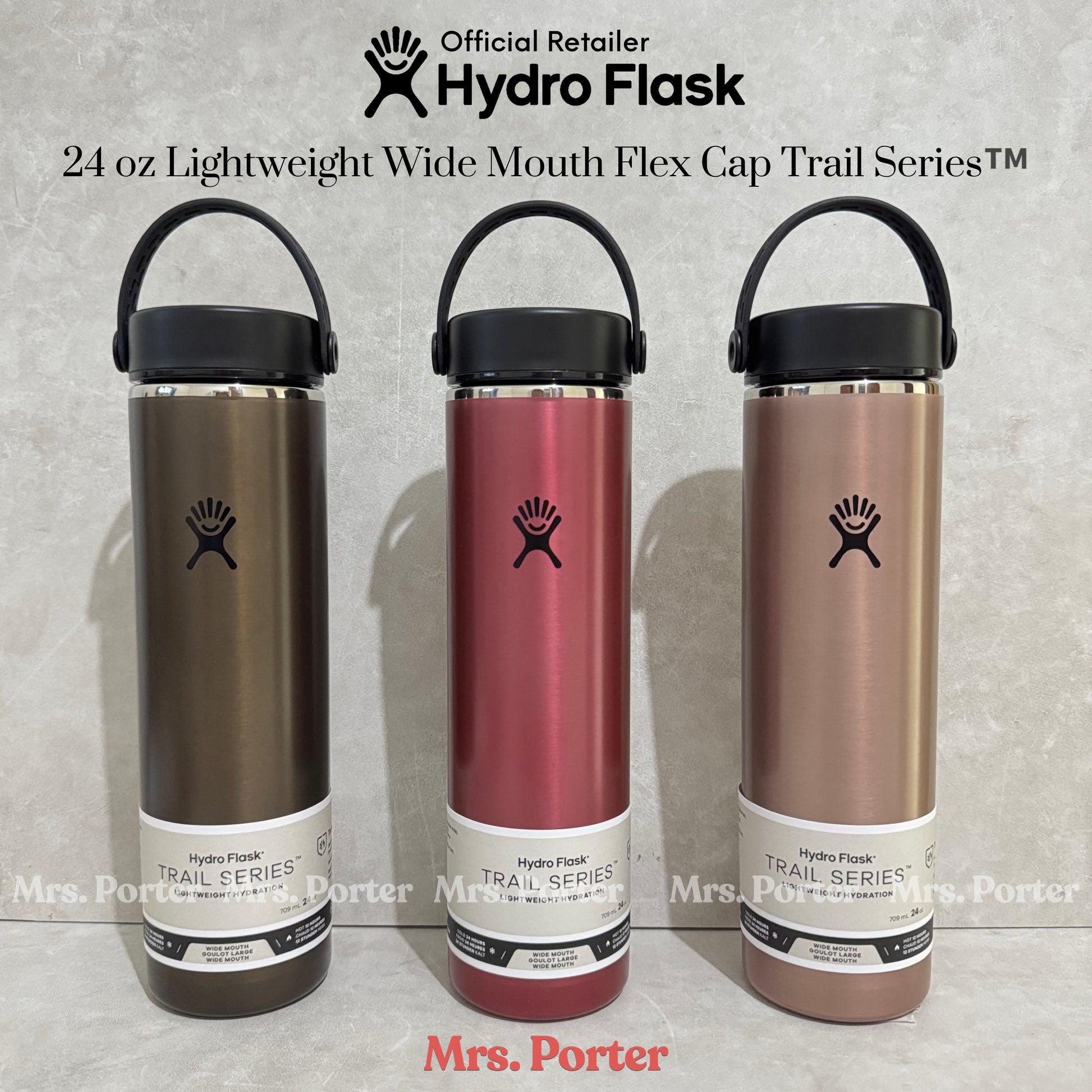 Hydro Flask Tumbler 24oz (710ml) Lightweight Wide Mouth Trail Series with Flex Cap - Mrs. Porter