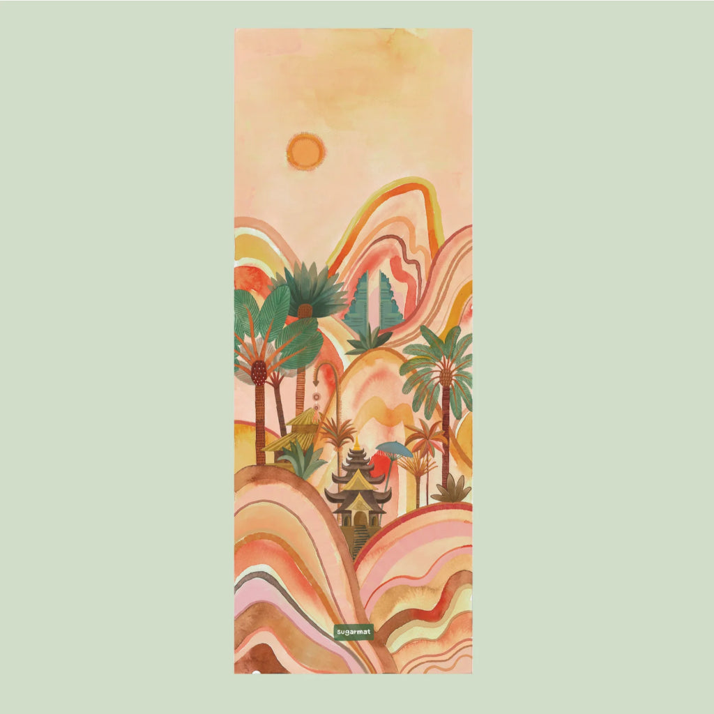 Sugarmat Suede Travel Yoga Mat 3MM - Medium-Weight Rubber Base