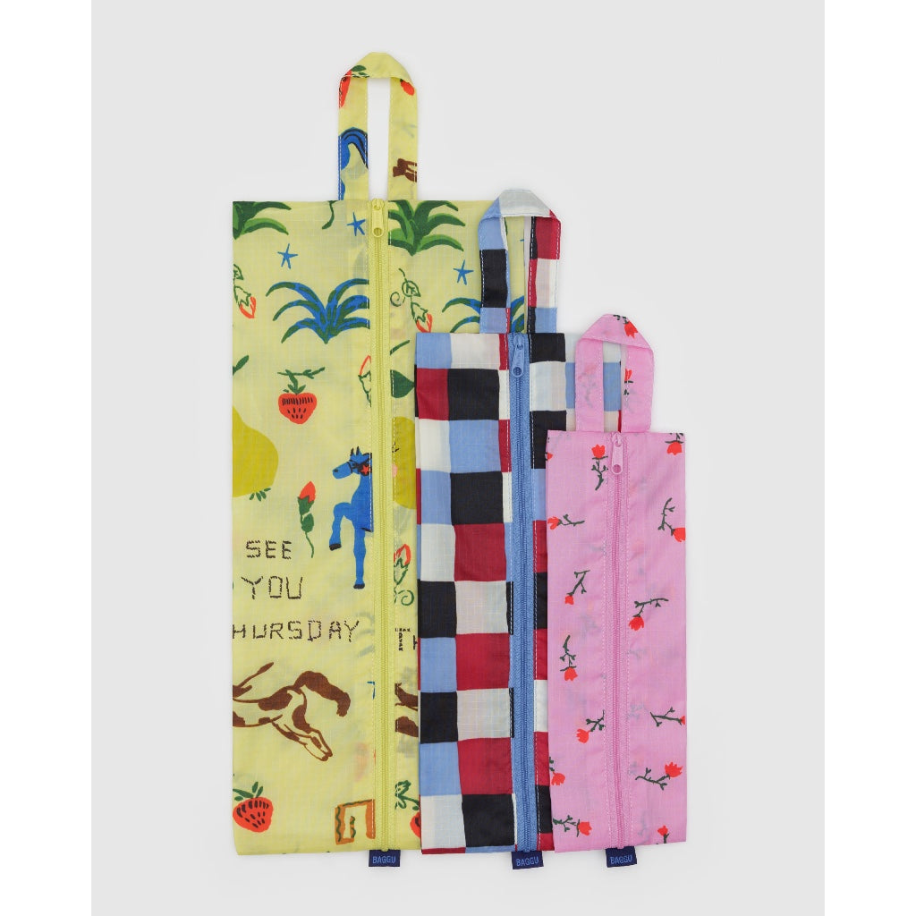 BAGGU - 3D ZIP SET - NYLON POUCH