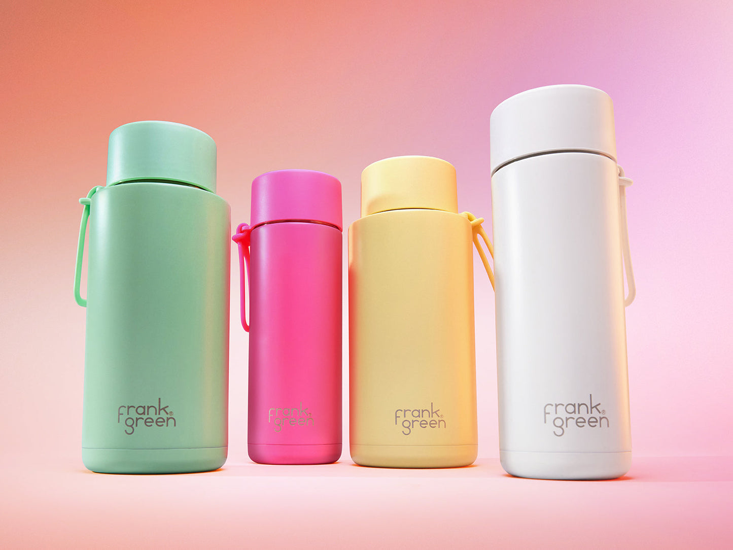 frank green Ceramic Reusable Bottle with Flip Straw Lid & Strap (34oz/1000ml)