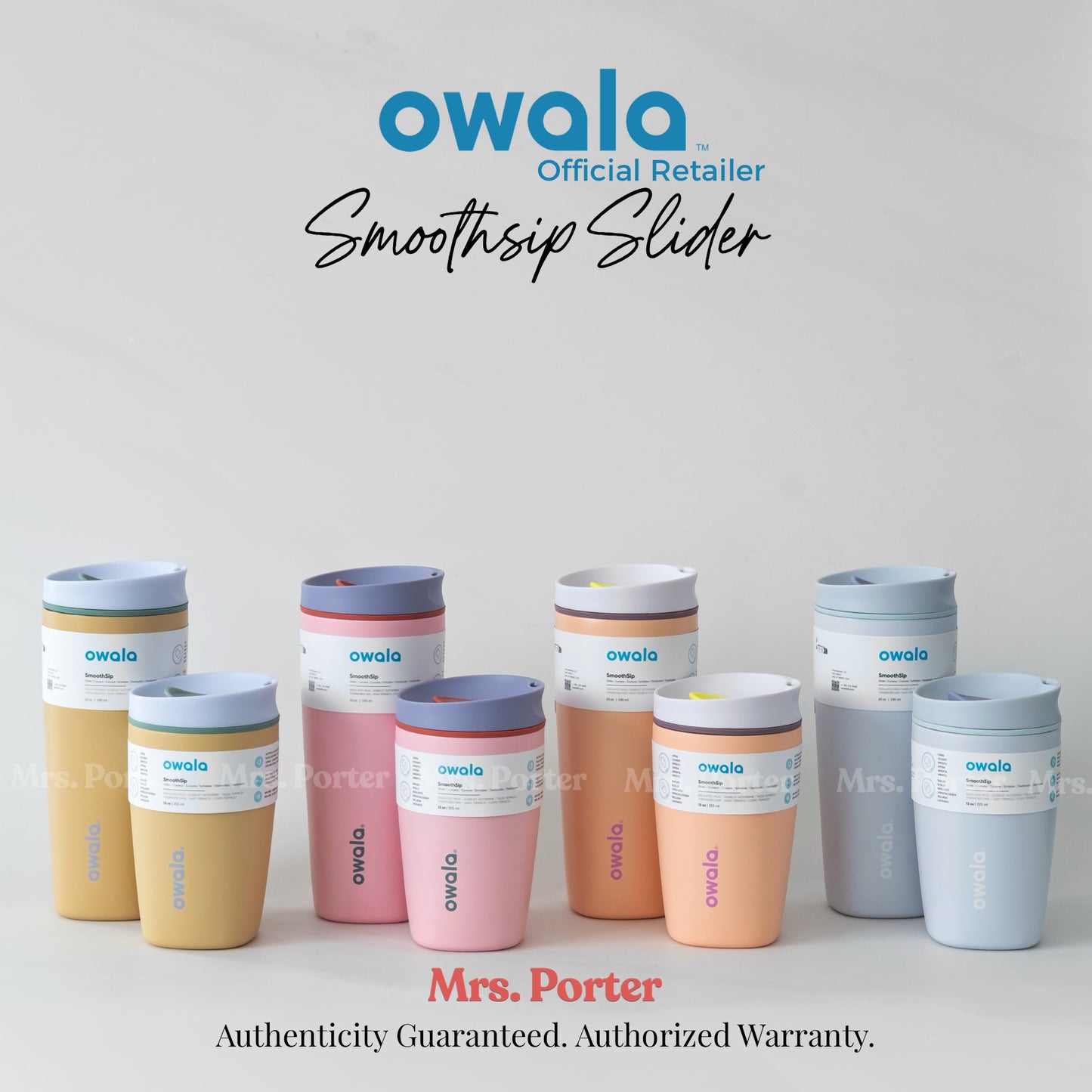 Owala SmoothSip Slider 12oz 20oz Insulated Stainless Steel Tumbler