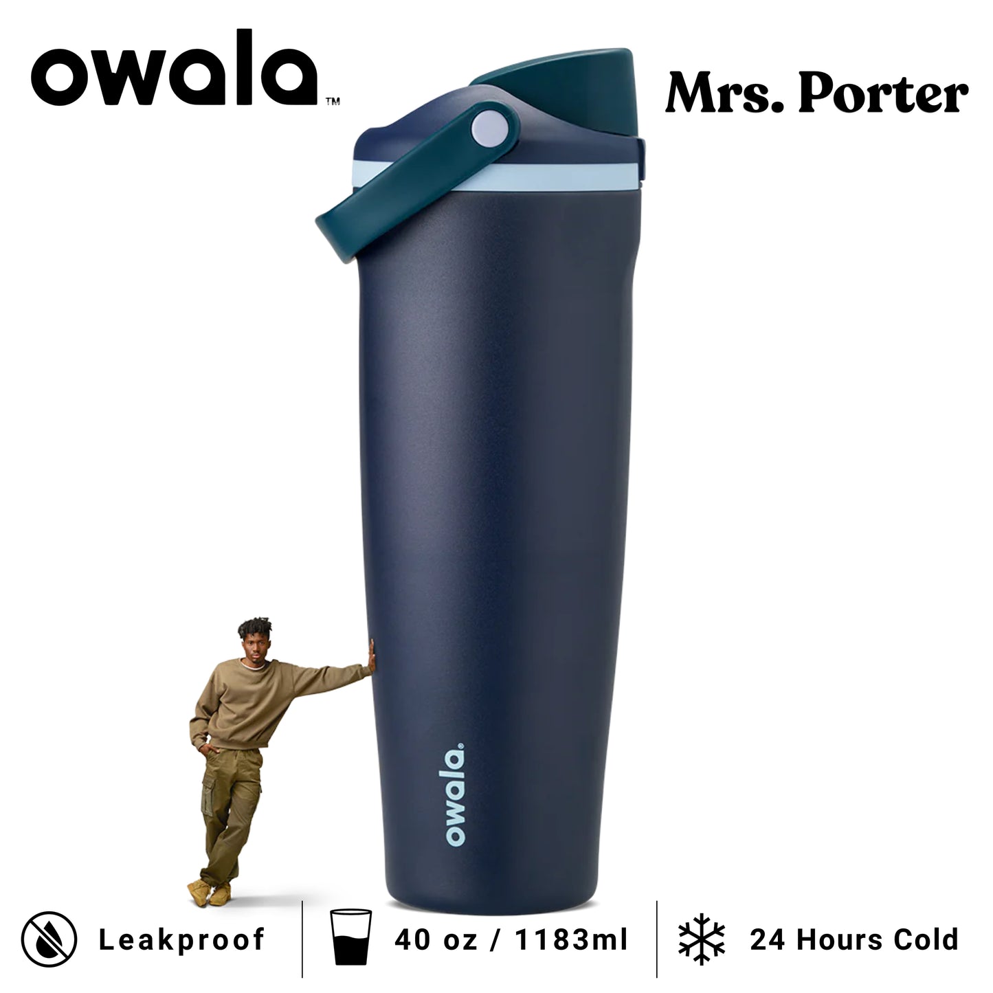 Owala FreeSip Sway 40oz (1183ml) Insulated Stainless-Steel Water Bottle