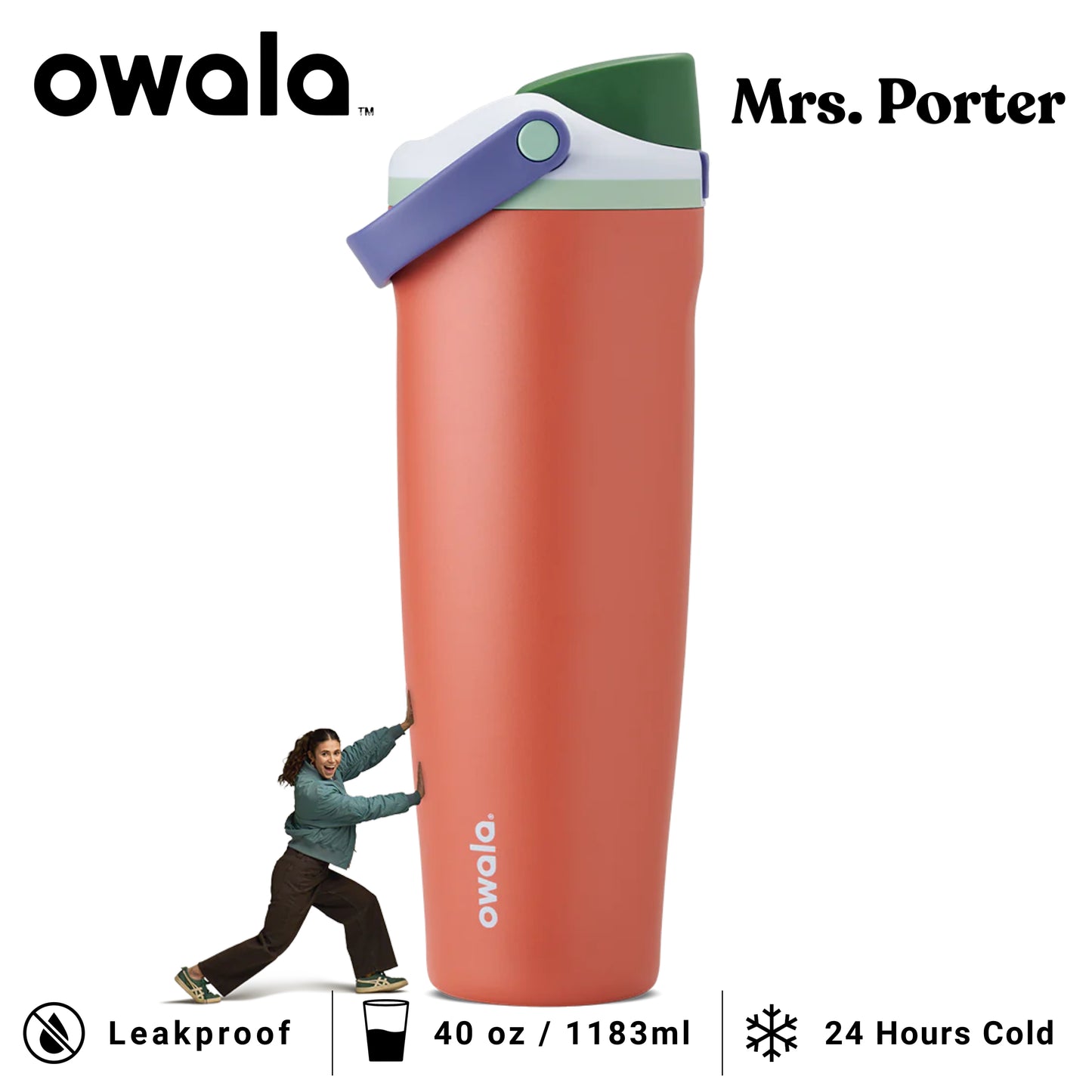 Owala FreeSip Sway 40oz (1183ml) Insulated Stainless-Steel Water Bottle