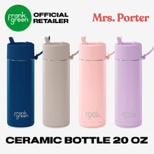 frank green Ceramic Reusable Bottle with Flip Straw Lid & Strap (20oz/595ml)
