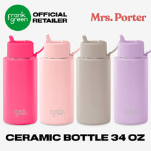 frank green Ceramic Reusable Bottle with Flip Straw Lid & Strap (34oz/1000ml)