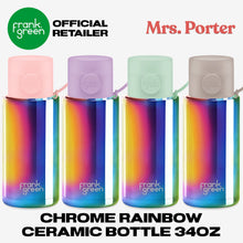 frank green Ceramic Reusable Bottle with Switch Lid & Strap (34oz/1000ml) Base Chrome Rainbow