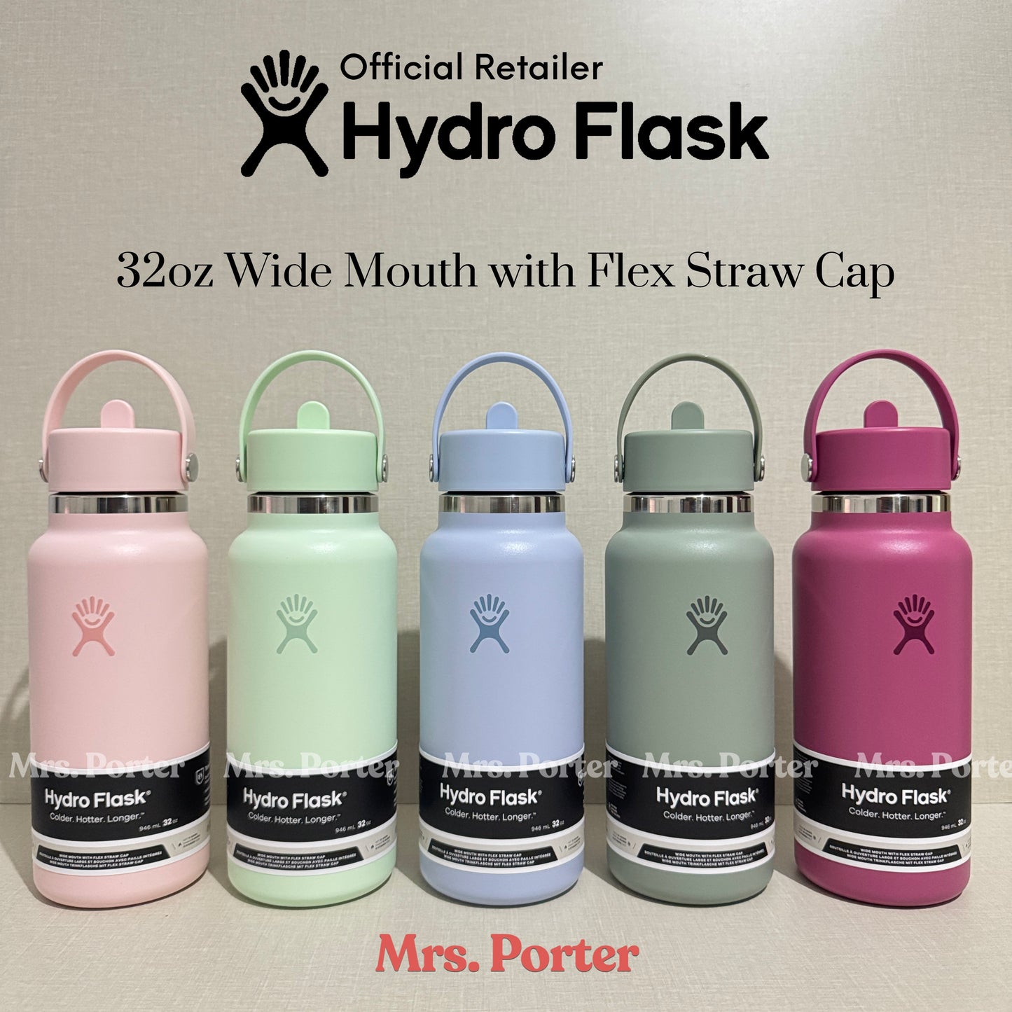 Hydro Flask Tumbler 32oz (946mL) Wide Mouth with Flex Straw Cap