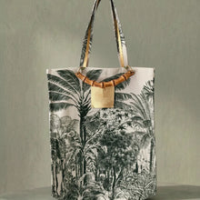 Sugarmat Carryall Tote Bag - Handcrafted Bali Luxury Bamboo Tote with Tropical Print