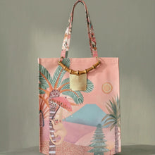 Sugarmat Carryall Tote Bag - Handcrafted Bali Luxury Bamboo Tote with Tropical Print
