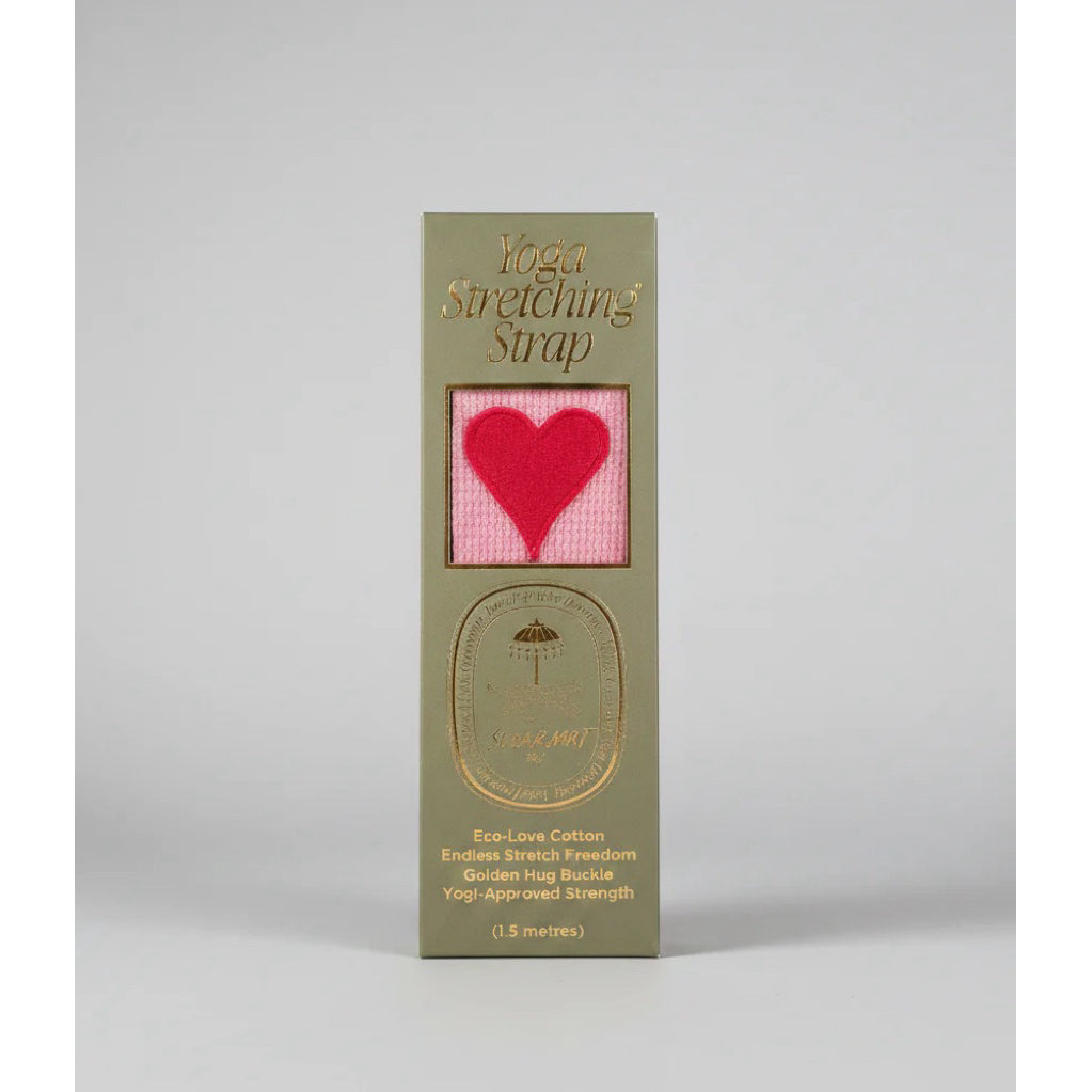 Sugarmat Yoga Stretching Strap - Eco-Friendly Cotton Strap with Soft Stretch Aid & Golden Hug Buckle